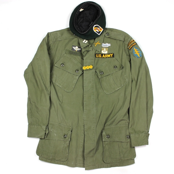 5th SFG 1st Pattern jungle jacket w/ green beret