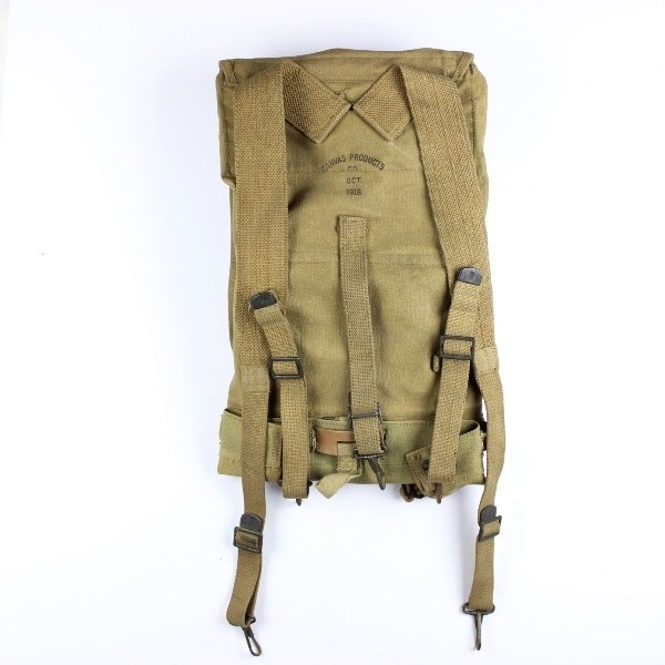 M1910 canvas haversack w/ complete mess kit - 1918