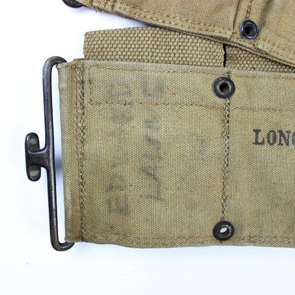 M1910 US Army dismounted rifle cartridge belt - R.H. Long 1918