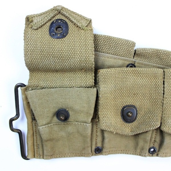 M1910 US Army dismounted rifle cartridge belt - R.H. Long 1918