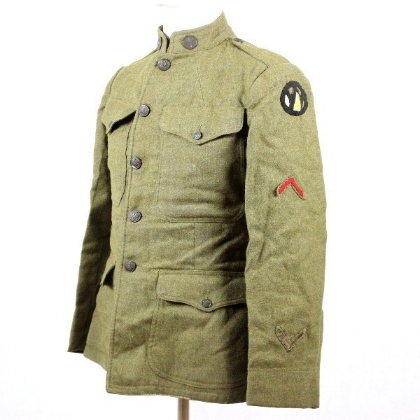 M1912 OD wool service tunic w/ cap - Signal Corps - 89th ID