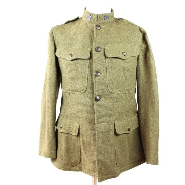 M1917 OD wool service tunic - 101st Engineer Bn - 26th ID Yankee