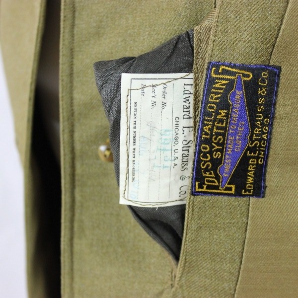 Custom tailored artillery officer OD wool tunic