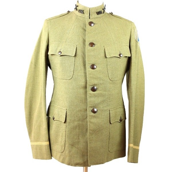 Custom tailored artillery officer OD wool tunic