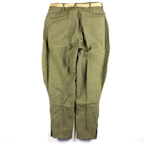 OD wool service trousers w/ belt - W30 L25