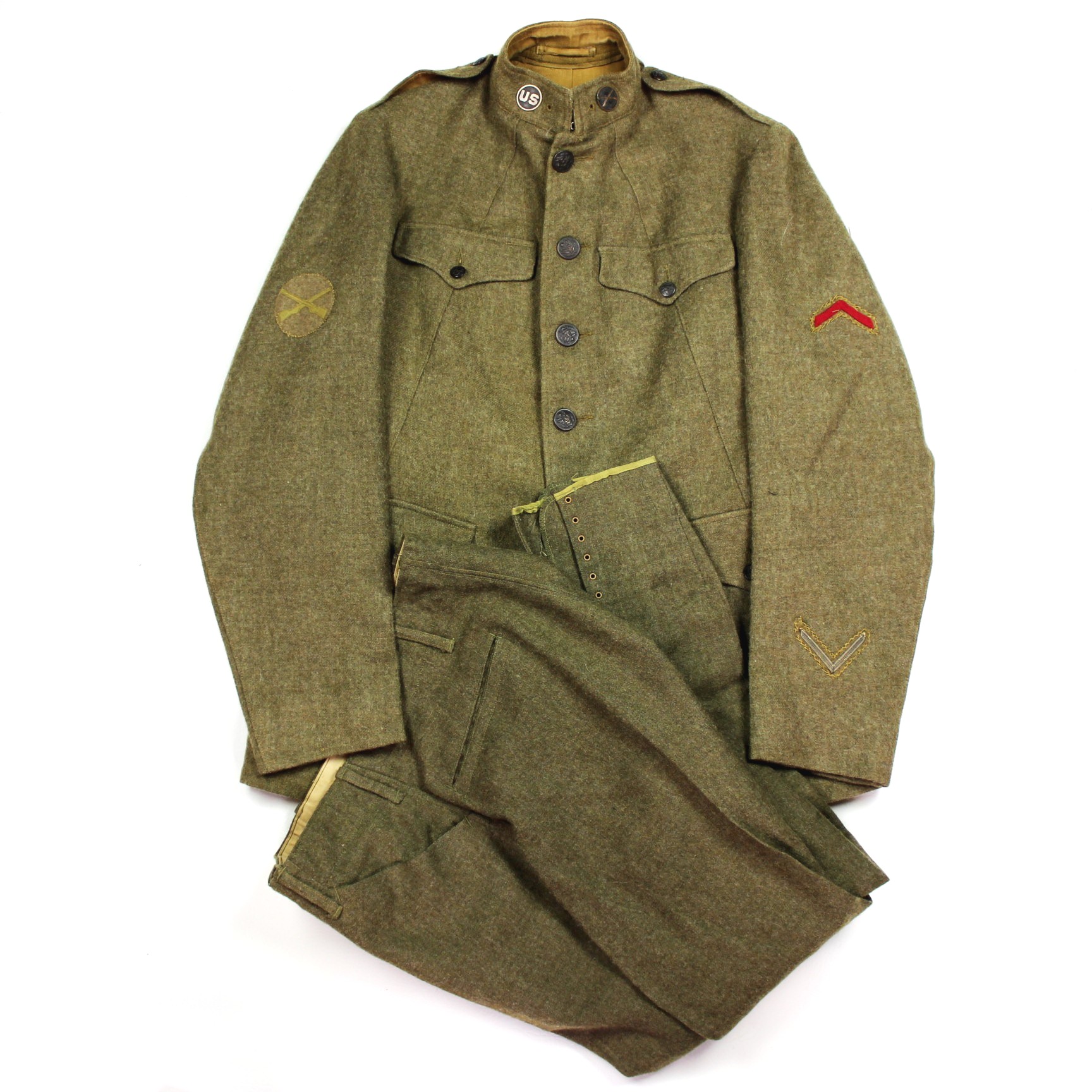 M1918 OD wool Pershing type service coat w/ matching breeches