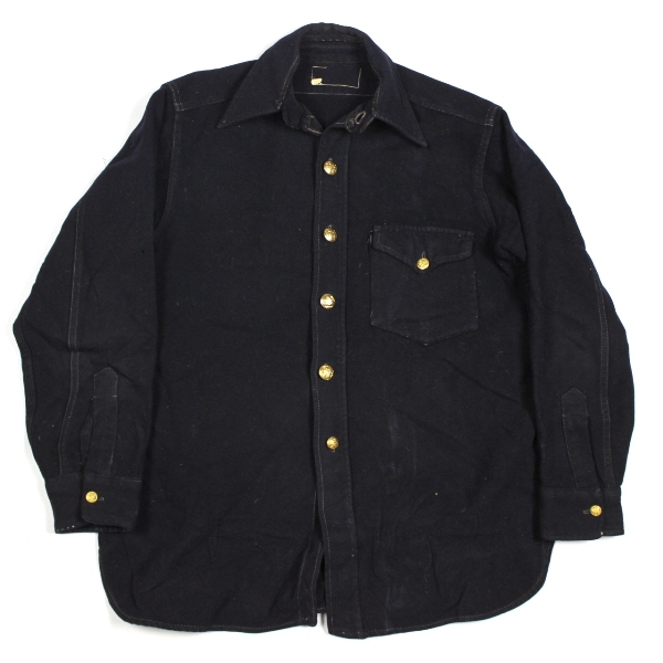 Late 19th c. dark blue wool shirt - 14 x 33