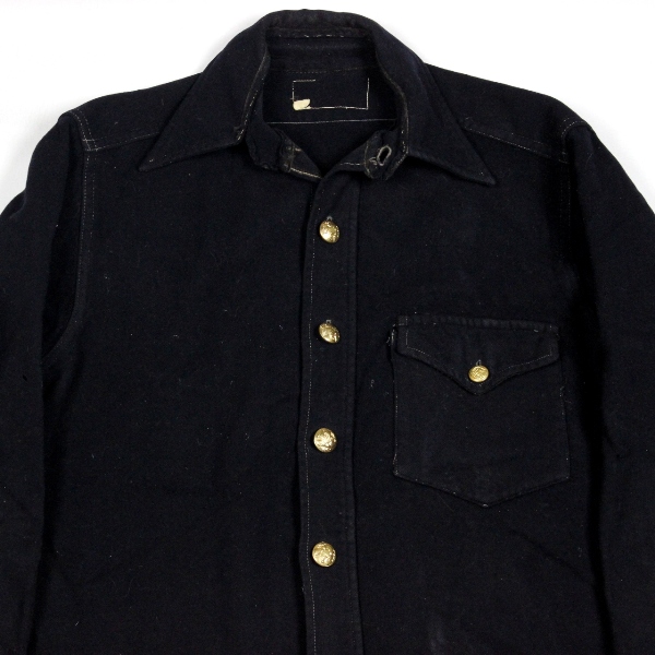 Late 19th c. dark blue wool shirt - 14 x 33