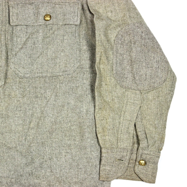 M1917 gray wool flannel pullover shirt - 16 x 33