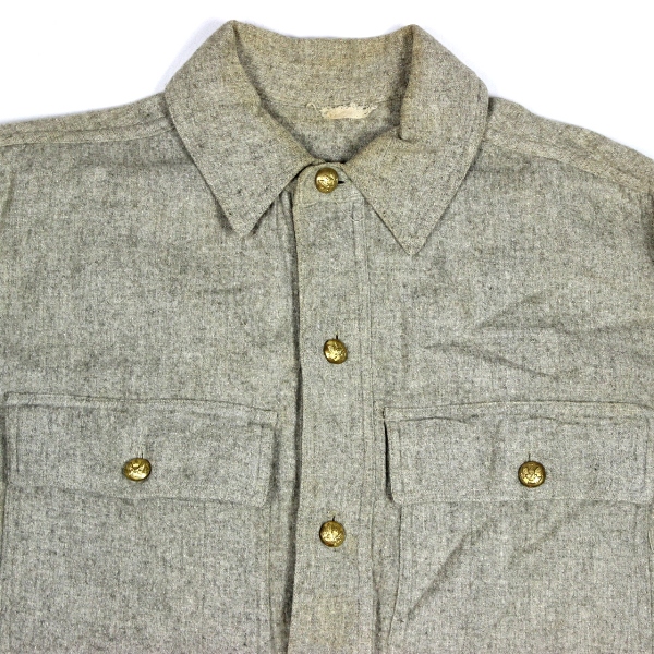 M1917 gray wool flannel pullover shirt - 16 x 33