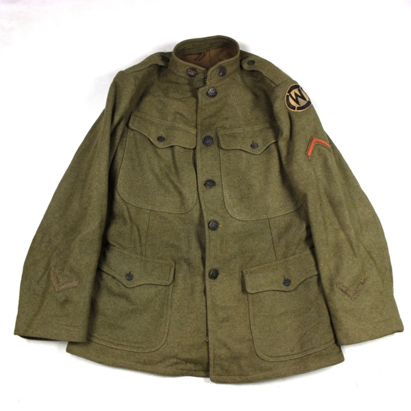 M1917 OD Wool service tunic  - 89th ID early variant