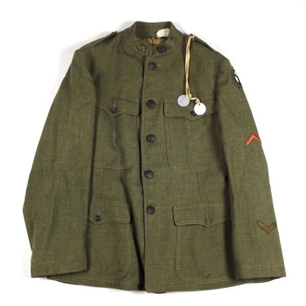 M1917 OD Wool service uniform - 341st FA Bn - 89th ID