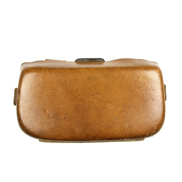 Brown leather medical pouch w/ paper tag - Dny 1942 