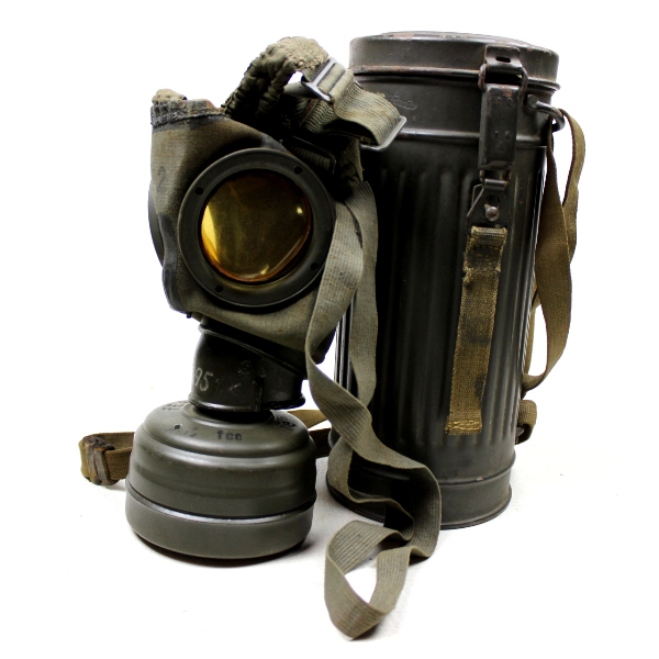 M1930 Gasmask, canister and straps - Identified