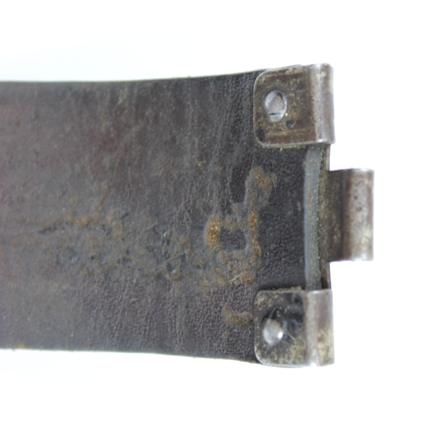 Luftwaffe EM/NCO’s denazified steel belt plate with leather tab and belt