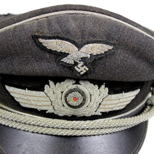 LW officer visor cap w/ bullion eagle, wreath & cockade