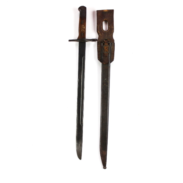 Type 30 training bayonet w/ scabbard and leather frog