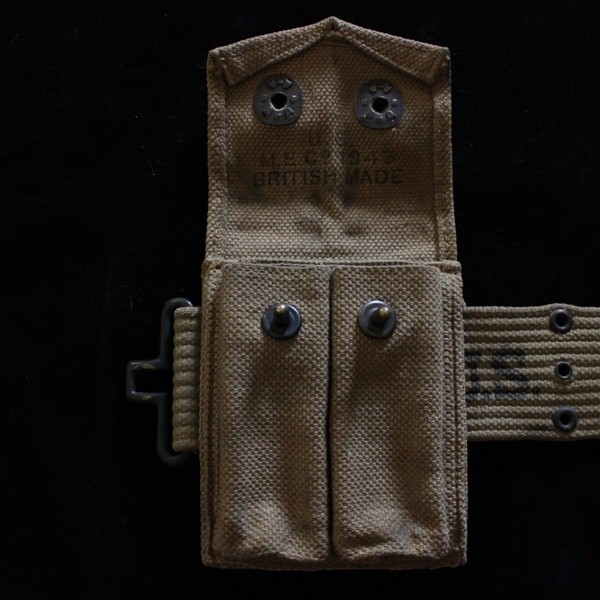 US Army M1936 pistol belt w/ M1912 British made colt 1911a1 magazine pouch