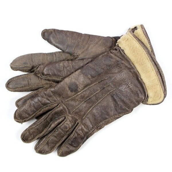 Scarce US Navy aviator flight leather gloves type M-387G