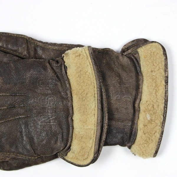 Scarce US Navy aviator flight leather gloves type M-387G