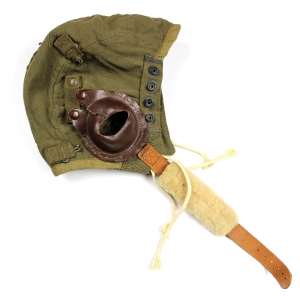 USAAF rigger-modified cloth flight helmet type A9 