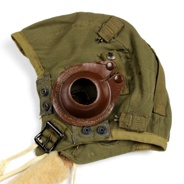 USAAF rigger-modified cloth flight helmet type A9 