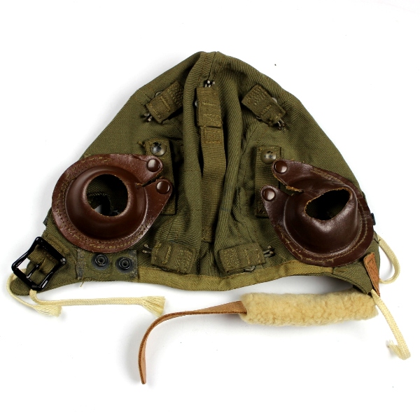 USAAF rigger-modified cloth flight helmet type A9 