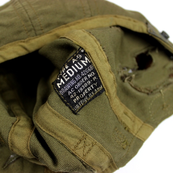 USAAF rigger-modified cloth flight helmet type A9 