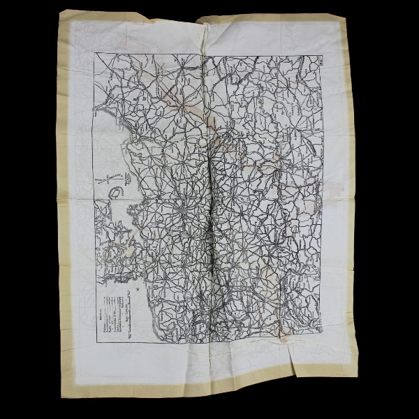  RAF Air Ministry No 7329A escape silk map - France