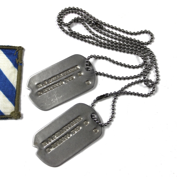 3rd Infantry Division dog tags w/ chain
