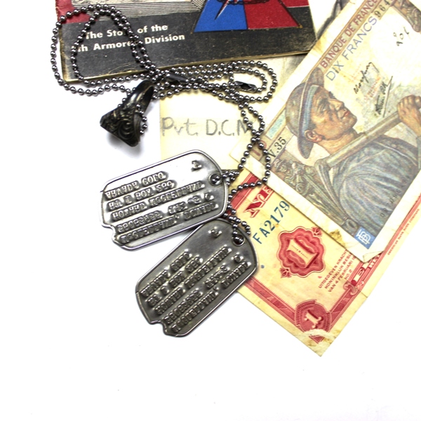 5th Armored Division dog tags, photos, documents, maps lot