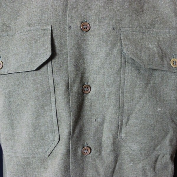 US Army brown mustard shirt w/ 2nd Lt and infantry insignia