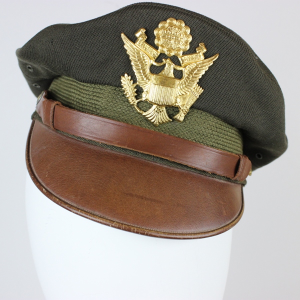 USAAF Chocolate gabardine officer service cap - Bancroft Flighter crusher