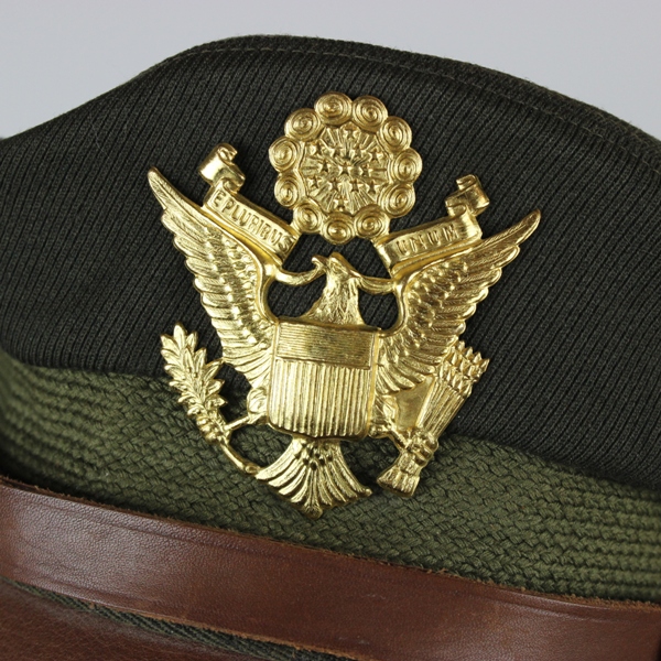 USAAF Chocolate gabardine officer service cap - Bancroft Flighter crusher