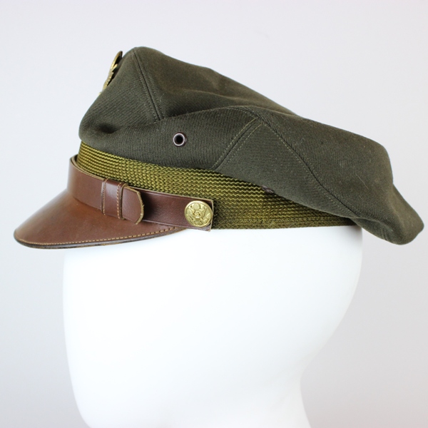 USAAF chocolate gabardine officer service cap - Phelps Terkel tailor