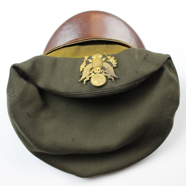 USAAF chocolate gabardine officer service cap - Phelps Terkel tailor