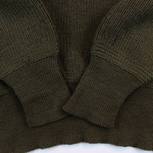 High neck OD wool knit sweater - Dated 1945 - Large