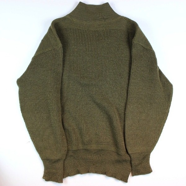 High neck OD wool knit sweater - Dated 1945 - Large