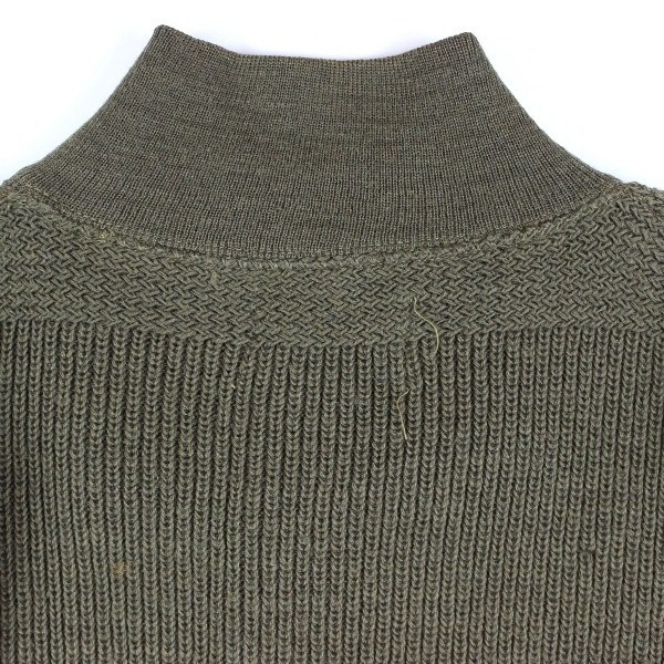 High neck OD wool knit sweater - Dated 1945 - Large