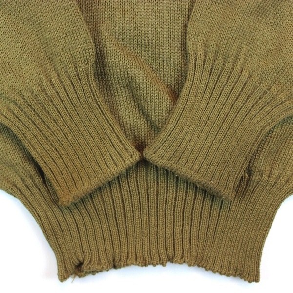 High neck OD wool knit sweater - Dated 1943 - Small