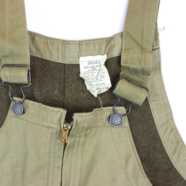 Second Pattern tanker winter trousers / bib - Dated 1942 - Small 