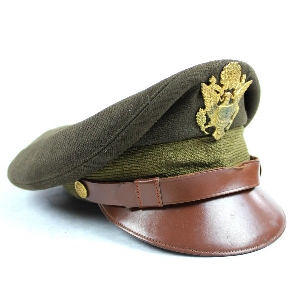 USAAF chocolate gabardine officer service cap w/ soft visor