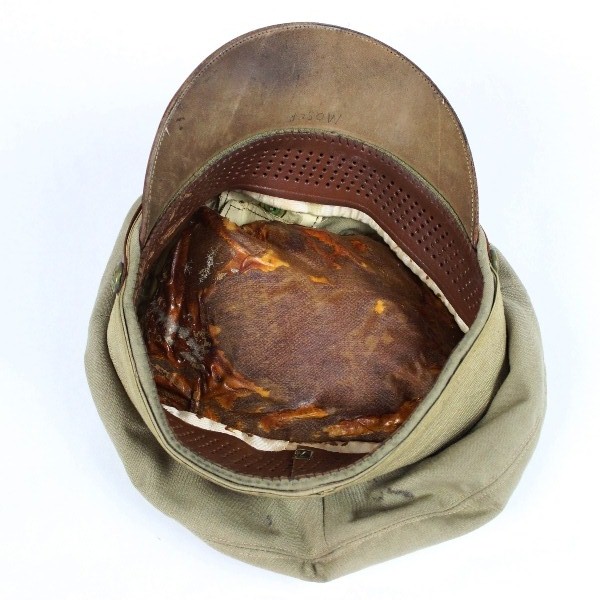 USAAF officer summer khaki / tan service cap - Identified