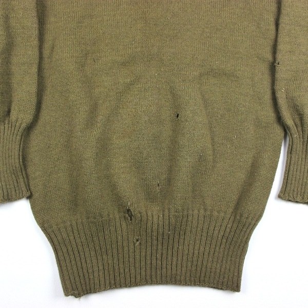 High neck OD wool knit sweater - Dated 1944 - Large