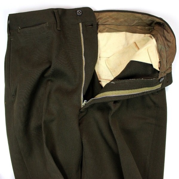 Officers chocolate gabardine field trousers - W30 L32