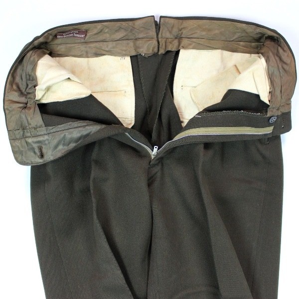 Officers chocolate gabardine field trousers - W30 L32