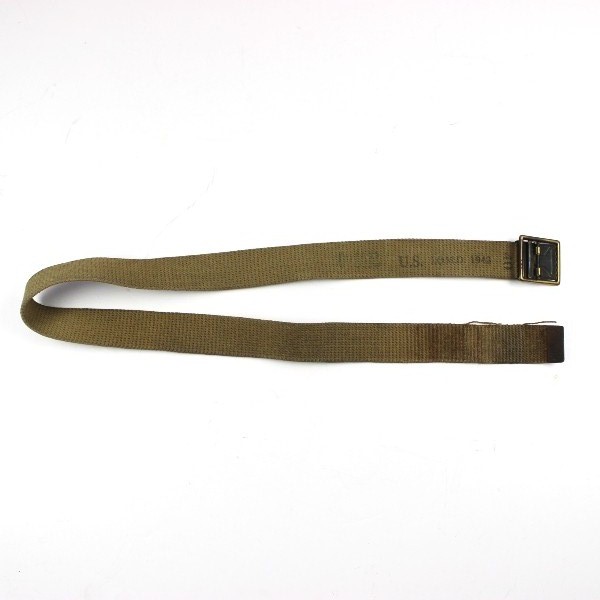 M1937 Khaki / tan cotton webbing EMs trousers belt - JQMD 43