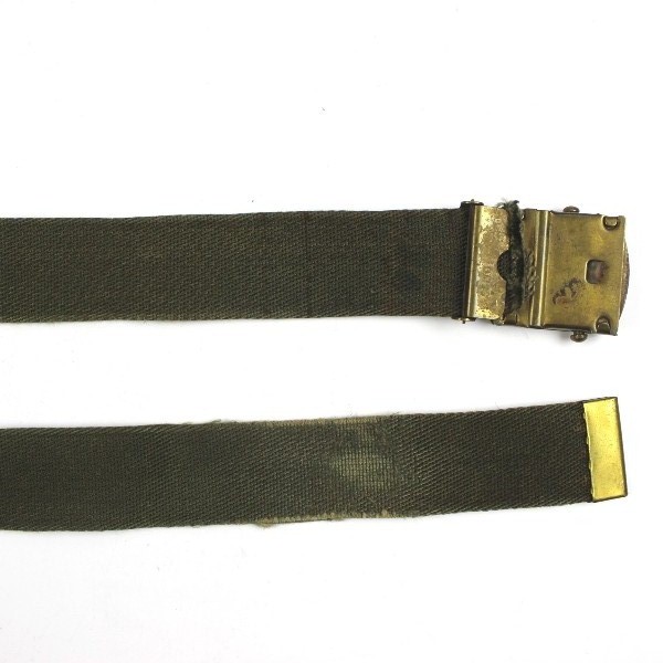 M1937 OD green cotton webbing officers trousers belt