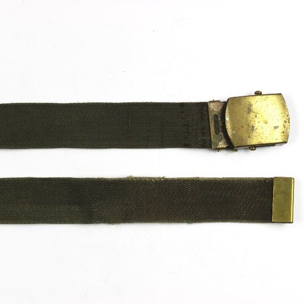 M1937 OD green cotton webbing officers trousers belt