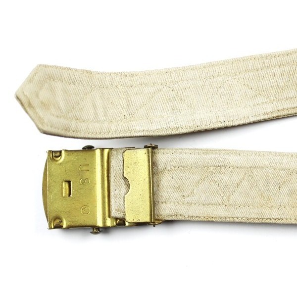 M1937 khaki cotton webbing officers trousers belt - Nice!